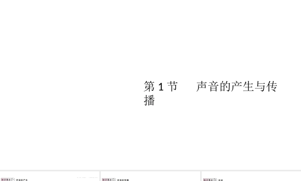 （江西专版）2019秋八年级物理上册 第二章 第1节 声音的产生与传播课件