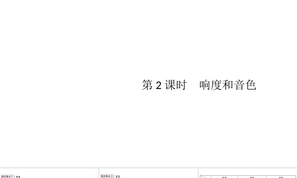 （江西专版）2019秋八年级物理上册 第二章 第2节 第2课时  响度和音色课件