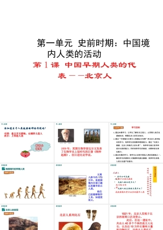 （水滴系列）（秋级历史上册 第一单元 第1课 中国早期人类的代表--北京人课件 新人教版-新人教级上册历史课件