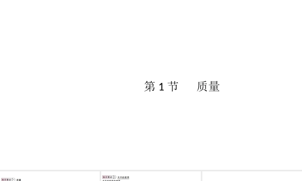 （江西专版）2019秋八年级物理上册 第六章 第1节 质量课件