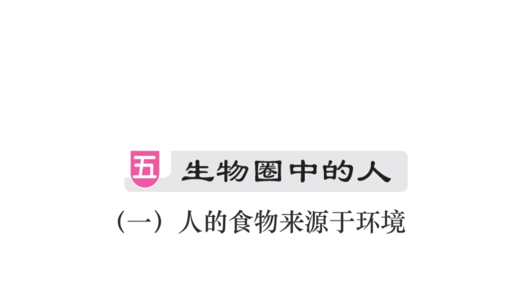 （江西专版）中考生物总复习 五 生物圈中的人（人的食物来源于环境）教材整理课件-人教级全册生物课件
