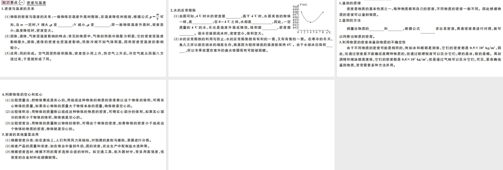 （江西专版）2019秋八年级物理上册 第六章 第4节 密度与社会生活课件