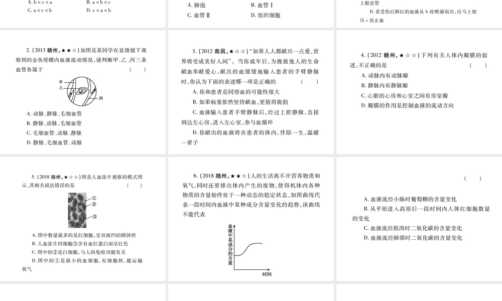 （江西专版）中考生物总复习 五 生物圈中的人（人体生命活动的能量供给）教材整理课件-人教版初中九年级全册生物课件