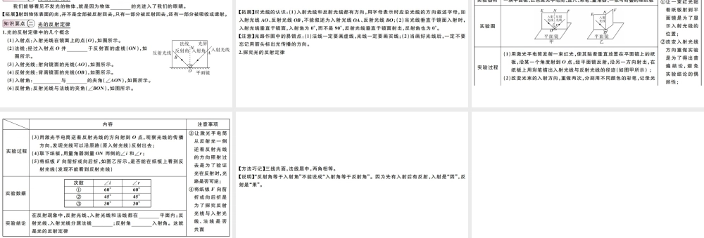 （江西专版）2019秋八年级物理上册 第四章 第2节 第1课时-光的反射现象及定律课件