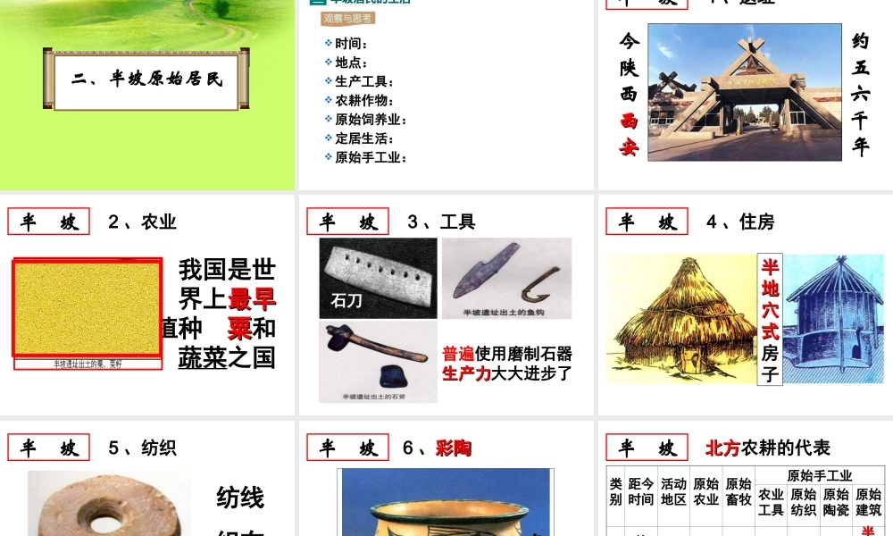 （水滴系列）（秋级历史上册 第一单元 第2课 原始农耕生活课件1 新人教版-新人教级上册历史课件