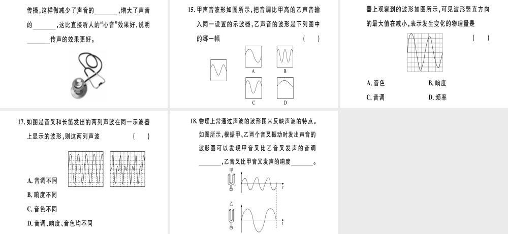 （江西专版）八年级物理上册 专题二 声音的特性习题课件 （新版）新人教版-（新版）新人教版初中八年级上册物理课件