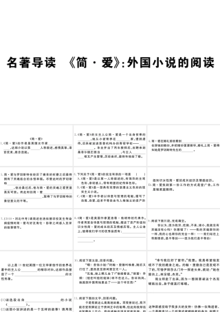 （江西专用）九年级语文下册 第六单元 名著导读《简爱》外国小说的阅读习题课件 新人教版-新人教版初中九年级下册语文课件