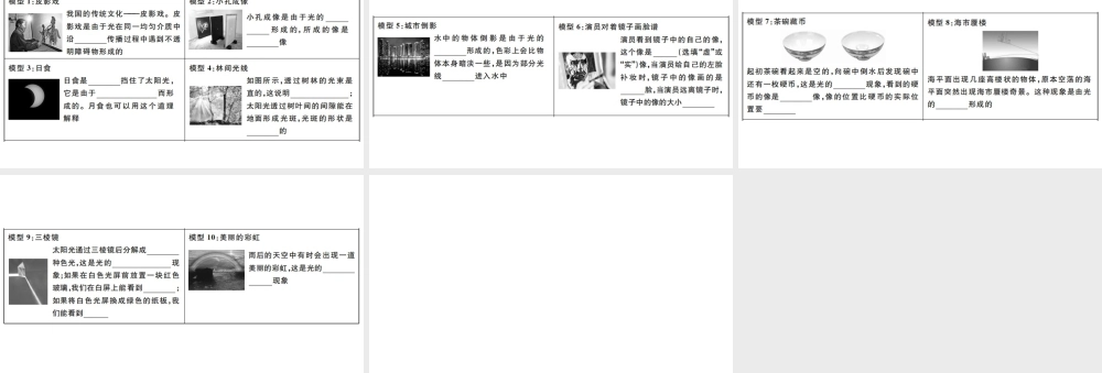 （江西专版）2019秋八年级物理上册 第四章 光现象经典模型解读课件
