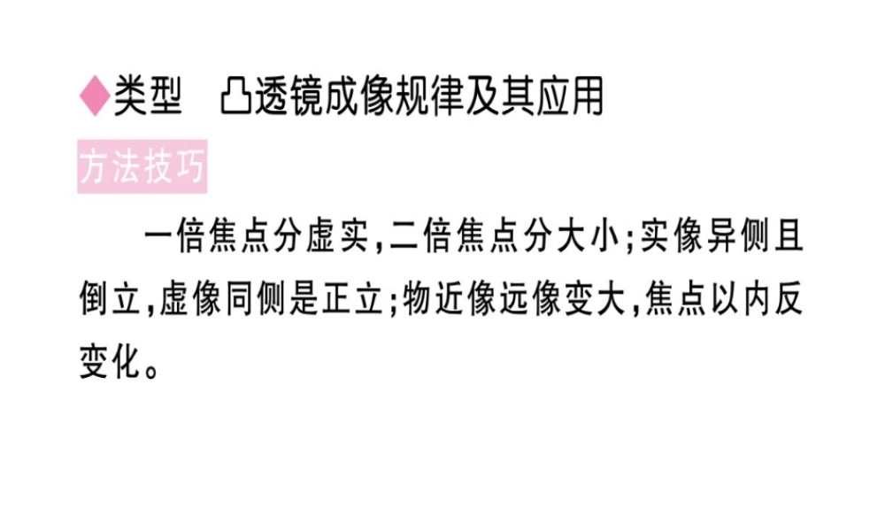 （江西专版）八年级物理上册 专题四 凸透镜成像的规律及其应用习题课件 （新版）新人教版-（新版）新人教版初中八年级上册物理课件