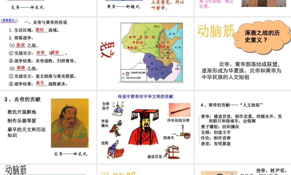 （水滴系列）（秋级历史上册 第一单元 第3课 远古的传说课件 新人教版-新人教级上册历史课件