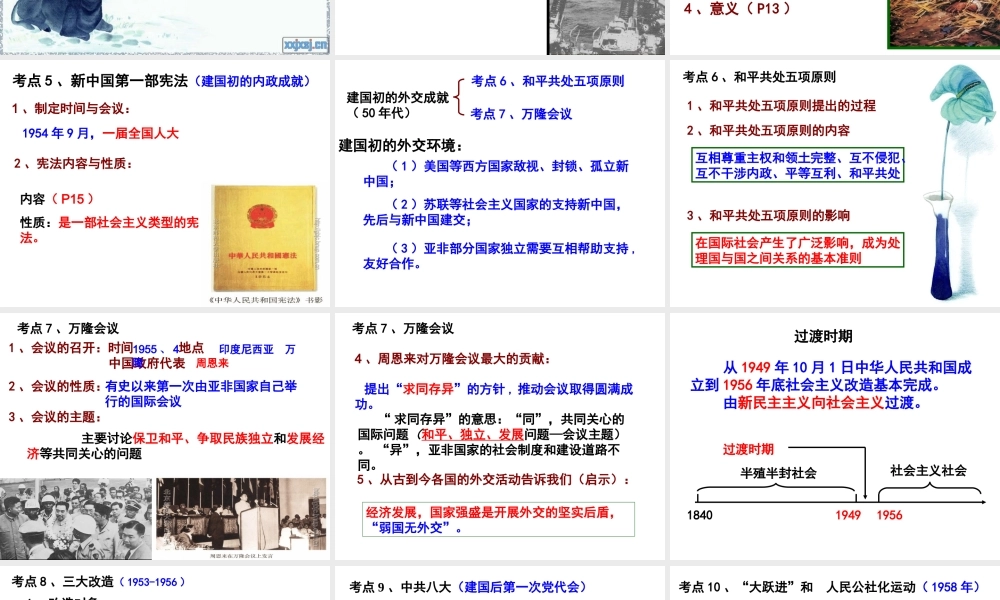 （水滴级历史下册 考点1-15复习课件 新人教版-新人教级下册历史课件