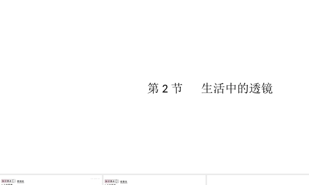 （江西专版）2019秋八年级物理上册 第五章 第2节 生活中的透镜课件