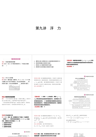 （江西专版）中考物理总复习 第九讲 浮力考点精讲课件-人教版初中九年级全册物理课件