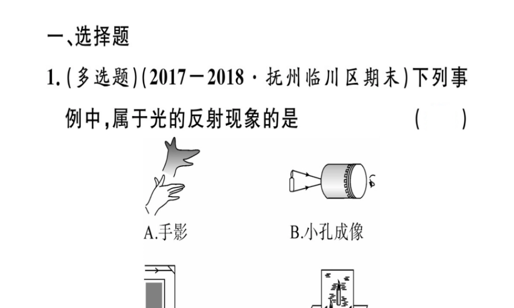 （江西专版）八年级物理上册 综合训练（二）习题课件 （新版）新人教版-（新版）新人教版初中八年级上册物理课件