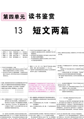 （江西专用）九年级语文下册 第四单元 13 短文两篇习题课件 新人教版-新人教版初中九年级下册语文课件