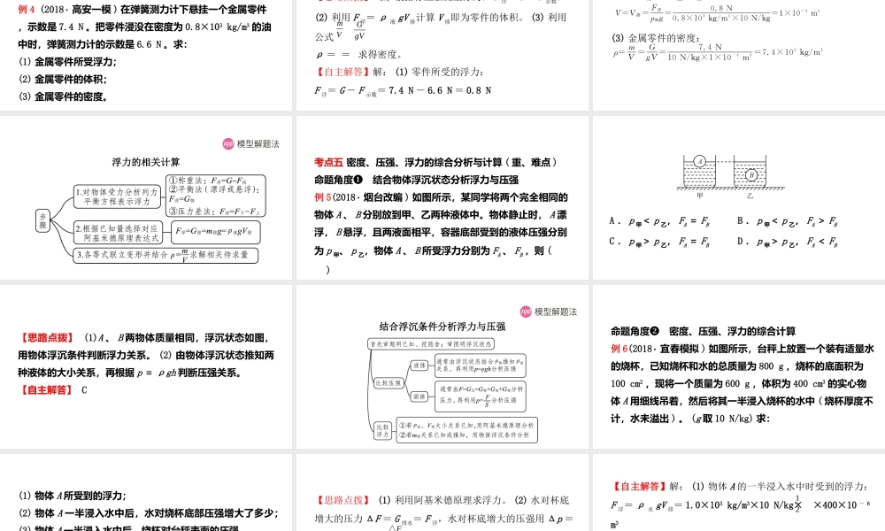 （江西专版）中考物理总复习 第九讲 浮力课件-人教版初中九年级全册物理课件