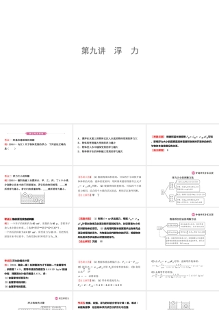 （江西专版）中考物理总复习 第九讲 浮力课件-人教版初中九年级全册物理课件
