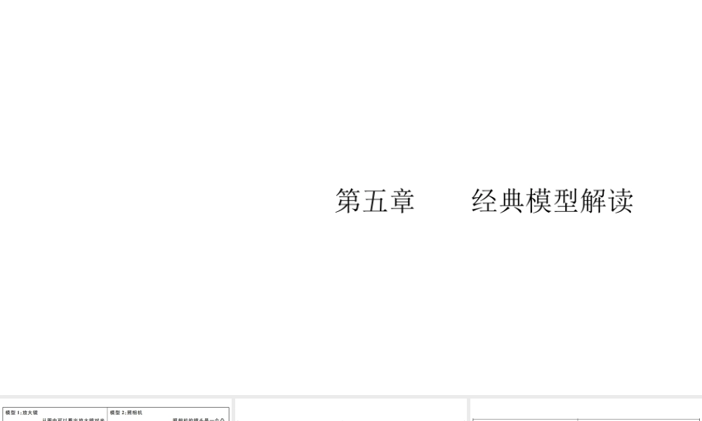 （江西专版）2019秋八年级物理上册 第五章 透镜及其应用经典模型解读课件