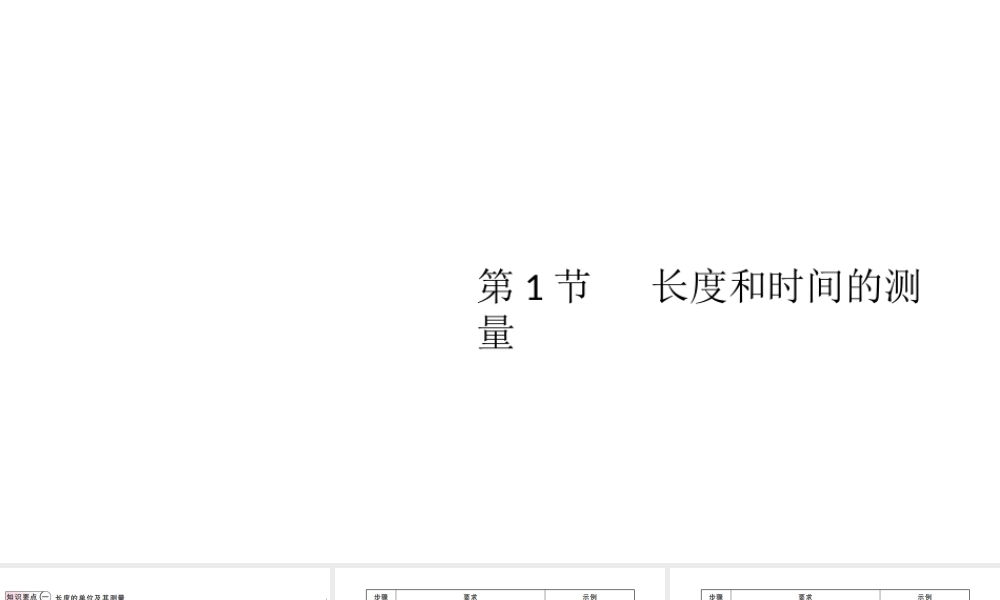 （江西专版）2019秋八年级物理上册 第一章 第1节 长度和时间的测量课件