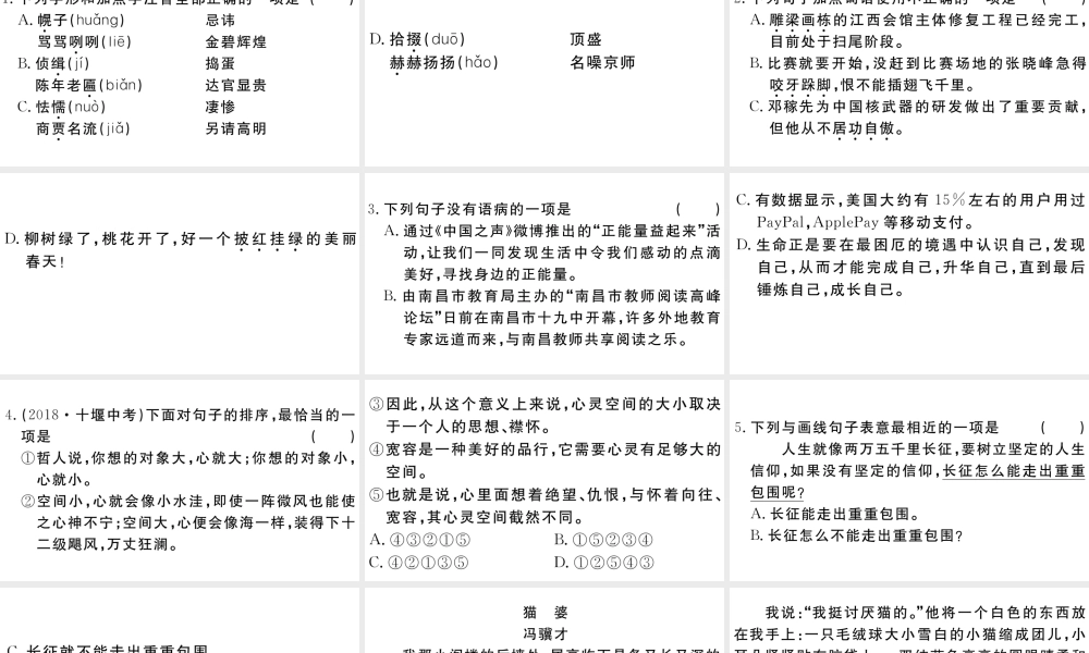 （江西专用）九年级语文下册 第五单元 18 天下第一楼（节选）习题课件 新人教版-新人教版初中九年级下册语文课件