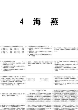 （江西专用）九年级语文下册 第一单元 4 海燕习题课件 新人教版-新人教版初中九年级下册语文课件