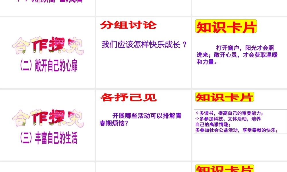 （水滴系列）（秋季版）七年级道德与法治上册 第二单元 青春的脚步 青春的气息 第四课 青春多美好 第1框 青春不烦恼课件1 鲁人版六三制-鲁人版初中七年级上册政治课件