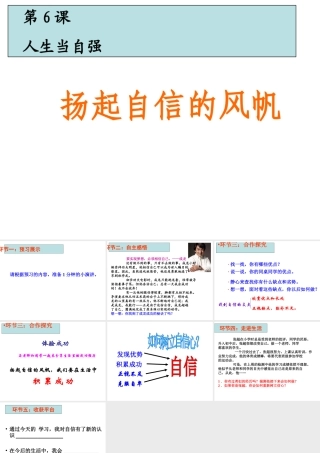 （水滴系列）（秋季版）七年级道德与法治上册 第三单元 生活告诉自己“我能行” 第六课 人生当自强 第1框 扬起自信的风帆课件2 鲁人版六三制-鲁人版初中七年级上册政治课件