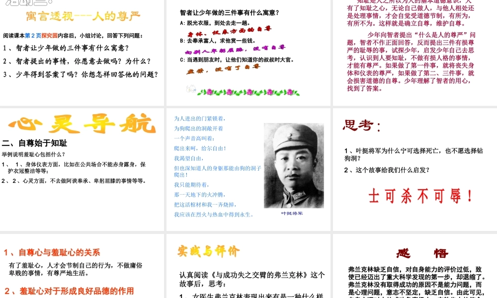 （水滴系列）（秋季版）七年级道德与法治上册 第三单元 生活告诉自己“我能行” 第五课 做自尊自爱的人 第1框 自尊自信我需要课件2 鲁人版六三制-鲁人版初中七年级上册政治课件