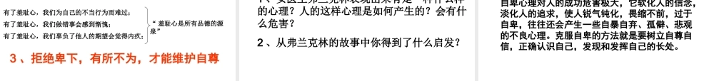 （水滴系列）（秋季版）七年级道德与法治上册 第三单元 生活告诉自己“我能行” 第五课 做自尊自爱的人 第1框 自尊自信我需要课件2 鲁人版六三制-鲁人版初中七年级上册政治课件