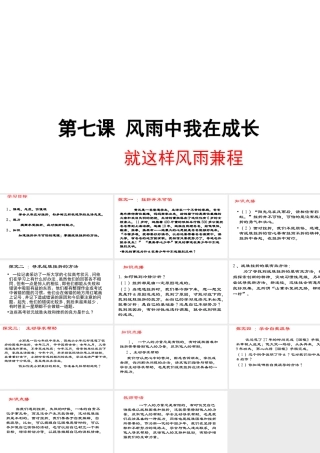 （水滴系列）（秋季版）七年级道德与法治上册 第四单元 历经风雨 才见彩虹 第七课 风雨中我在成长 第2框 就这样风雨兼程课件 鲁人版六三制-鲁人版初中七年级上册政治课件