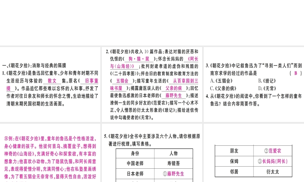 （江西专版）七年级语文上册 专题十一 名著导读习题课件 新人教版-新人教版初中七年级上册语文课件