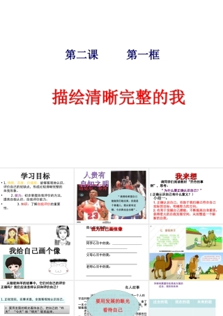 （水滴系列）（秋季版）七年级道德与法治上册 第一单元 走进新的学习生活 第二课 新自我 新期待 第1框 描绘清晰完整的我课件3 鲁人版六三制-鲁人版初中七年级上册政治课件