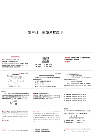（江西专版）中考物理总复习 第五讲 透镜及其应用考点精讲课件-人教版初中九年级全册物理课件