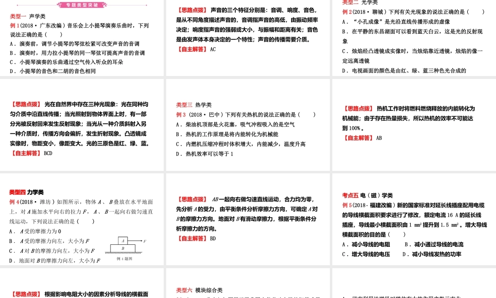 （江西专版）中考物理总复习 专题突破三 不定项选择题课件-人教版初中九年级全册物理课件