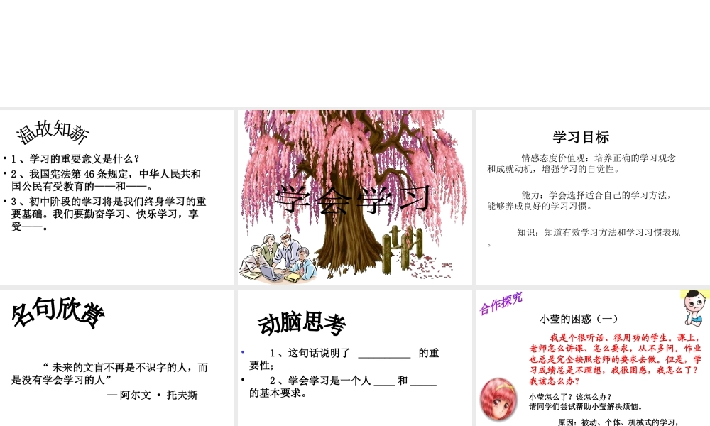 （水滴系列）（秋季版）七年级道德与法治上册 第一单元 走进新的学习生活 第一课 新生活 新面貌 第3框 学会学习课件1 鲁人版六三制-鲁人版初中七年级上册政治课件