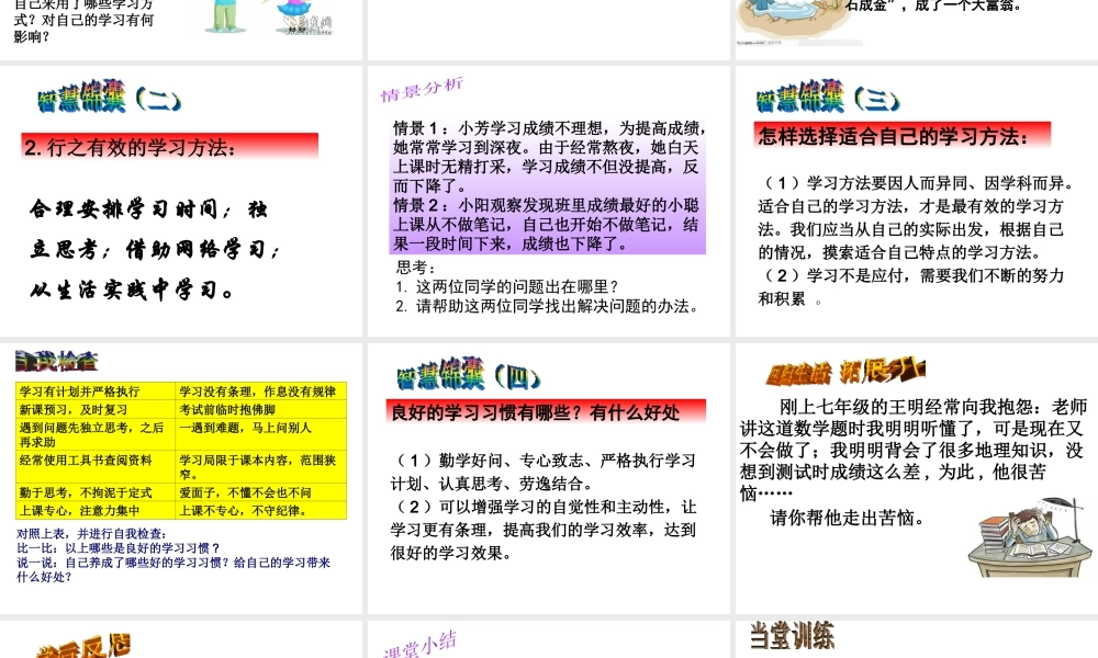 （水滴系列）（秋季版）七年级道德与法治上册 第一单元 走进新的学习生活 第一课 新生活 新面貌 第3框 学会学习课件3 鲁人版六三制-鲁人版初中七年级上册政治课件