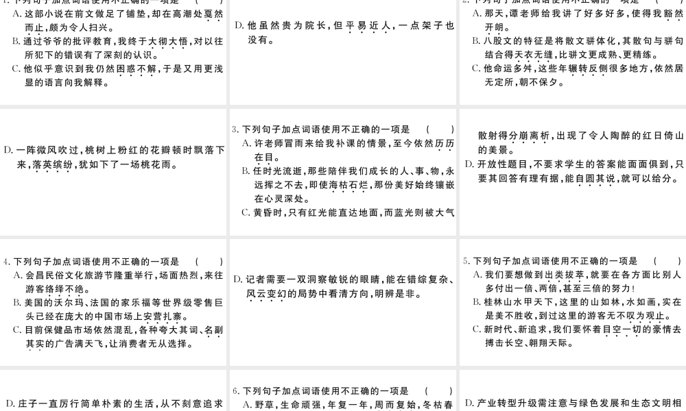 （江西专版）八年级语文下册 专题二 词语运用习题课件 新人教版-新人教版初中八年级下册语文课件