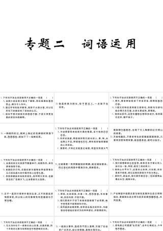 （江西专版）八年级语文下册 专题二 词语运用习题课件 新人教版-新人教版初中八年级下册语文课件
