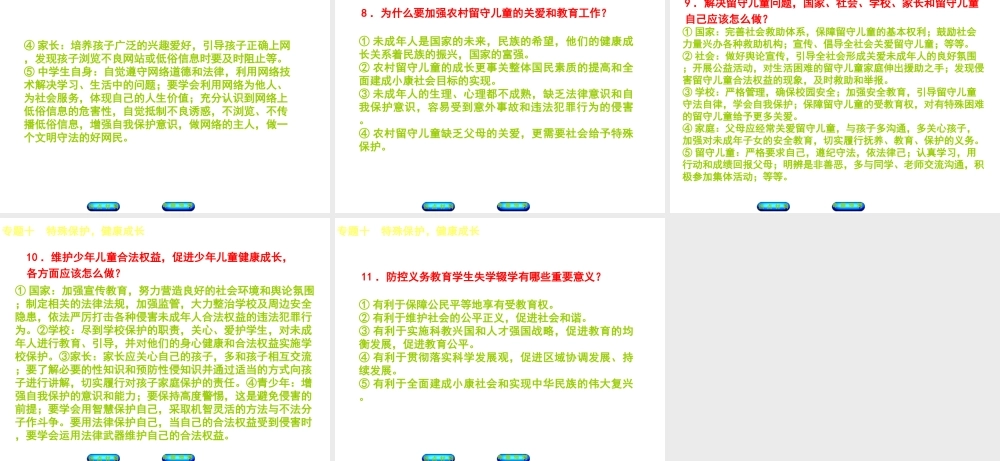 （江西专版）中考政治复习方案 第二部分 专题突破十 特殊保护，健康成长课件-人教版初中九年级全册政治课件