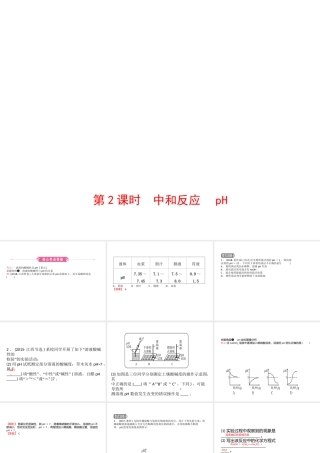 （江西专版）中考化学总复习 教材突破 第十单元 酸和碱 第2课时 中和反应 pH课件-人教版初中九年级全册化学课件