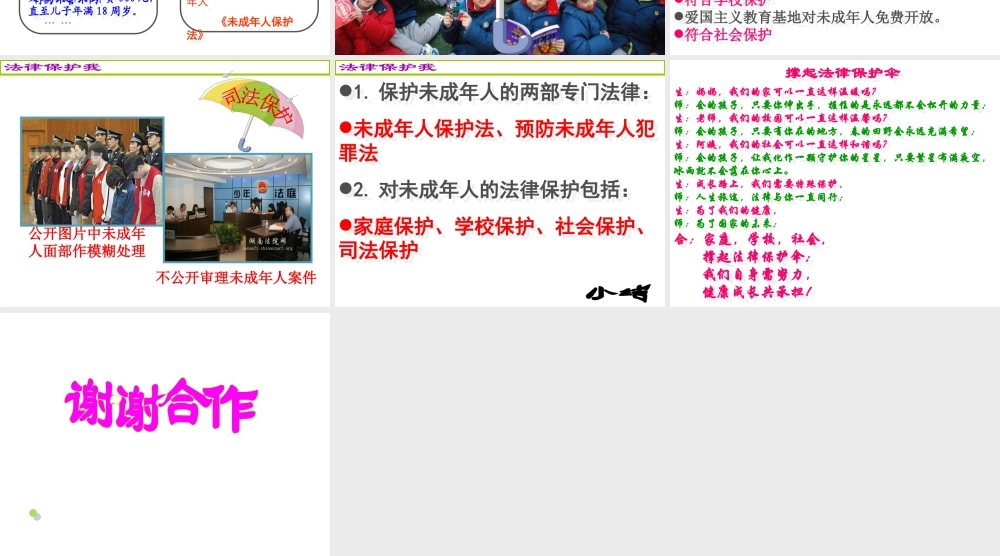 （水滴系列）（秋季版）七年级道德与法治下册 第九单元 撑起法律保护伞 第17课 我们受法律特殊保护 第2框 法律伴我们健康成长课件 鲁人版六三制-鲁人版初中七年级下册政治课件