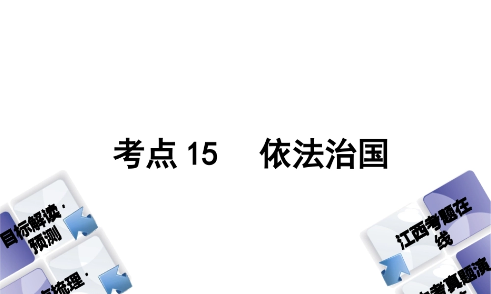 （江西专版）中考政治复习方案 第二单元 法律与秩序 考点15 依法治国教材梳理课件-人教版初中九年级全册政治课件