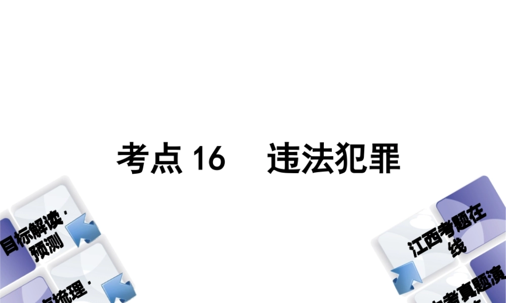 （江西专版）中考政治复习方案 第二单元 法律与秩序 考点16 违法犯罪教材梳理课件-人教版初中九年级全册政治课件