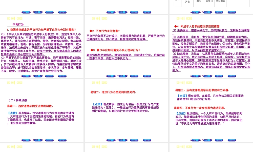 （江西专版）中考政治复习方案 第二单元 法律与秩序 考点16 违法犯罪教材梳理课件-人教版初中九年级全册政治课件