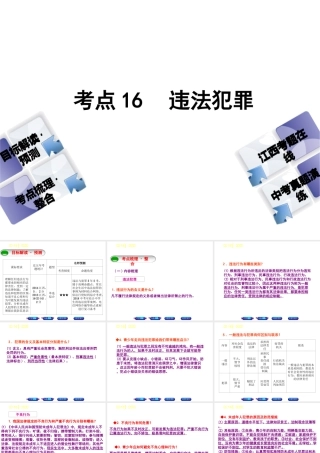 （江西专版）中考政治复习方案 第二单元 法律与秩序 考点16 违法犯罪教材梳理课件-人教版初中九年级全册政治课件