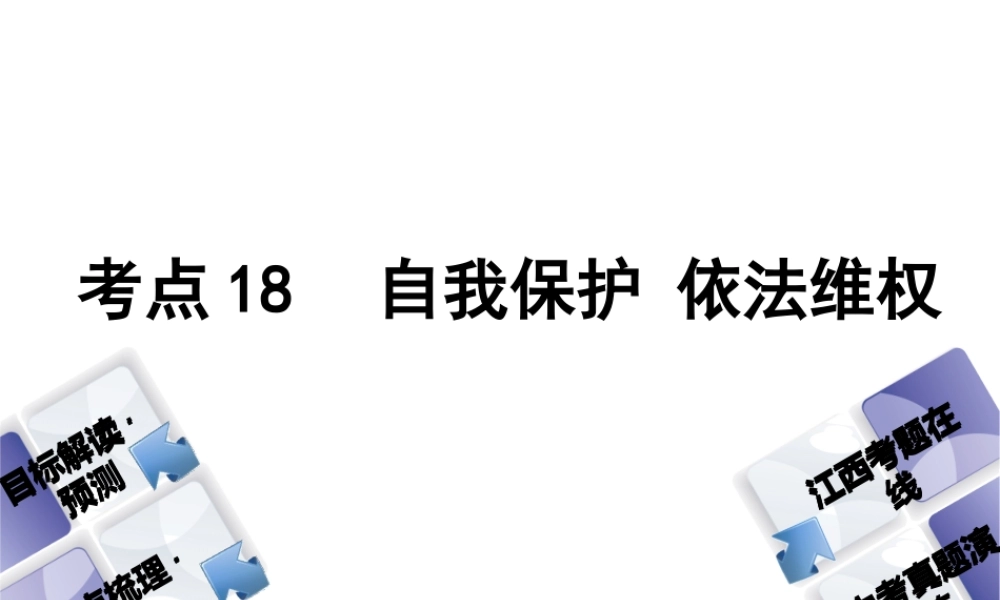 （江西专版）中考政治复习方案 第二单元 法律与秩序 考点18 自我保护 依法维权教材梳理课件-人教版初中九年级全册政治课件