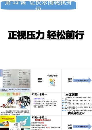 （水滴系列）（秋季版）七年级道德与法治下册 第七单元 心中拥有灿烂阳光 第13课 让快乐围绕我身边 第3框 轻松前行 正视压力课件 鲁人版六三制-鲁人版初中七年级下册政治课件