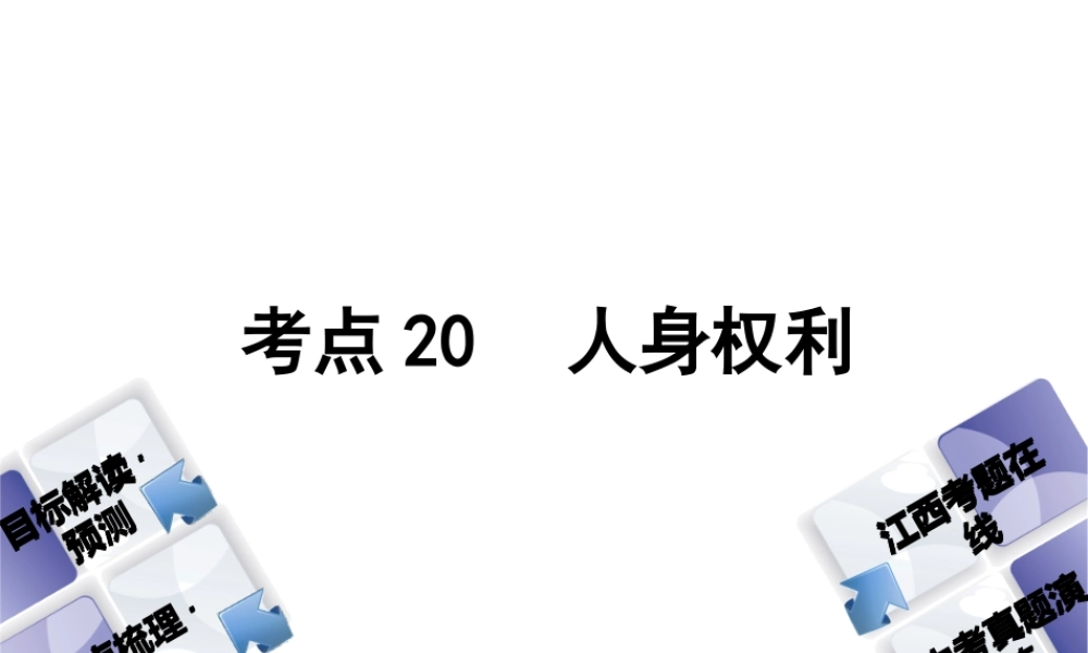 （江西专版）中考政治复习方案 第二单元 法律与秩序 考点20 人身权利教材梳理课件-人教版初中九年级全册政治课件