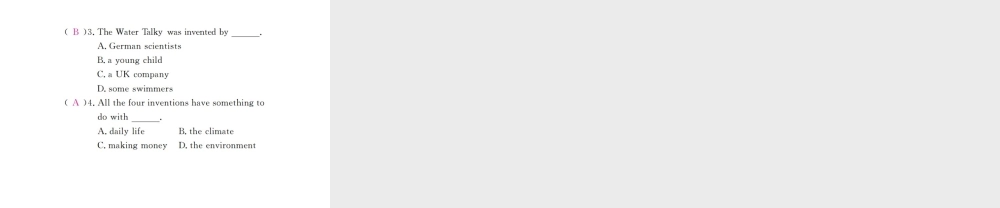 （江西专用）秋九年级英语全册 Unit 6 When was it invented（第2课时）习题课件 （新版）人教新目标版-（新版）人教新目标版初中九年级全册英语课件