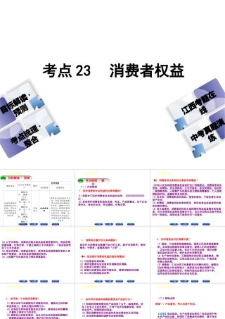 （江西专版）中考政治复习方案 第二单元 法律与秩序 考点23 消费者权益教材梳理课件-人教版初中九年级全册政治课件